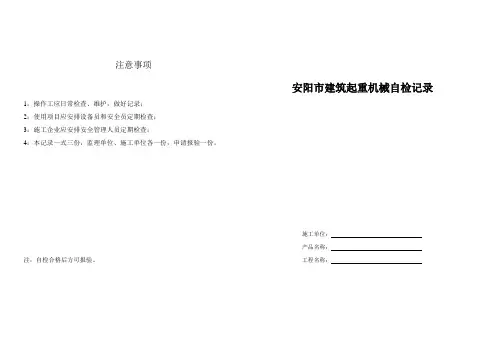 电梯自检原始记录