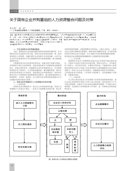 关于国有企业并购重组的人力资源整合问题及对策