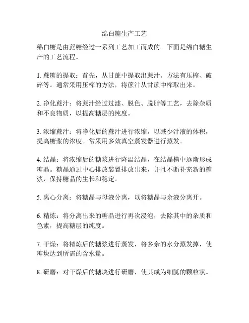 绵白糖生产工艺