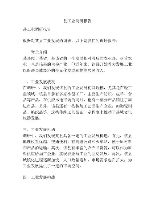县工业调研报告
