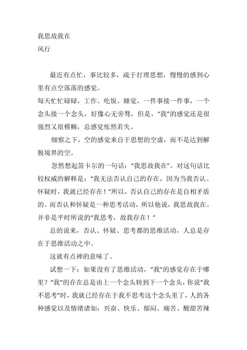 我思故我在