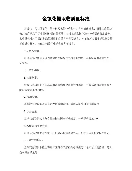 金银花提取物质量标准