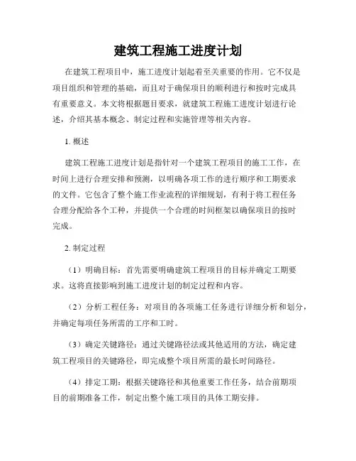 建筑工程施工进度计划