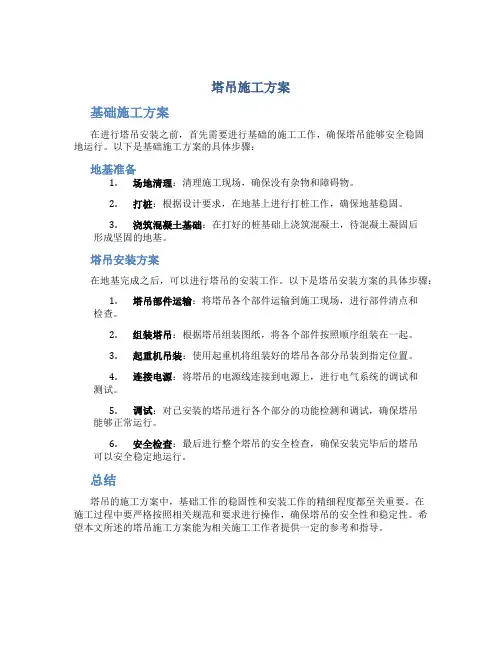 塔吊施工方案(基础+安装)