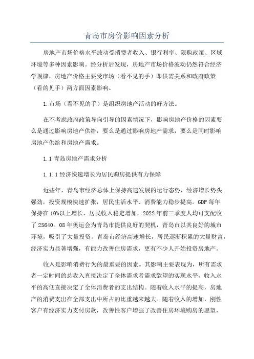 青岛市房价影响因素分析
