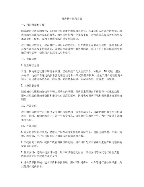 租房软件运营方案