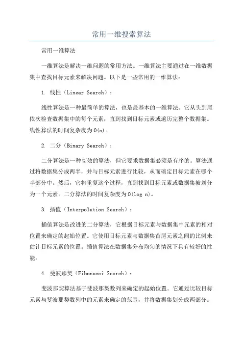 常用一维搜索算法