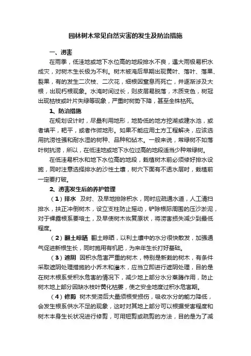 园林树木常见自然灾害的发生及防治措施