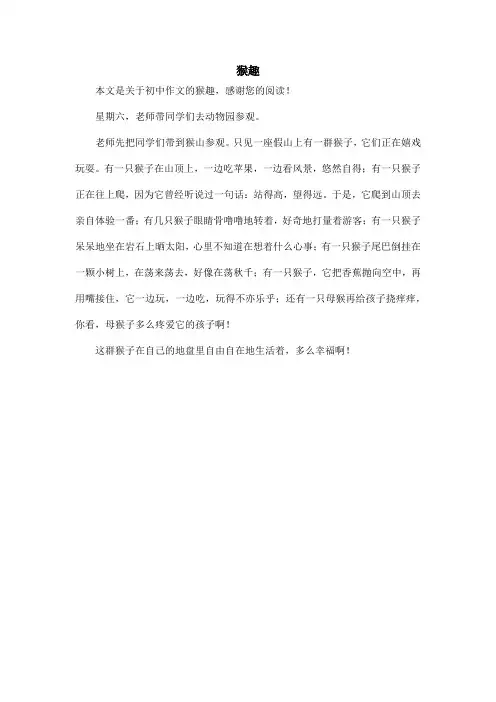 猴趣_初中作文
