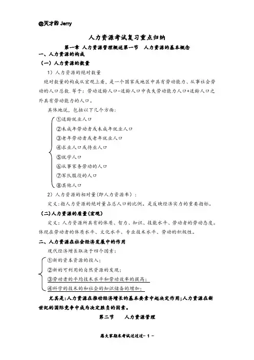 《人力资源管理》复习资料