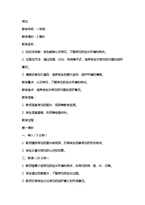 荷花(课教案及说课材料)