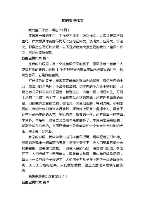 我的宝贝作文