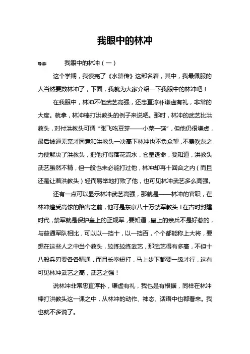 我眼中的林冲