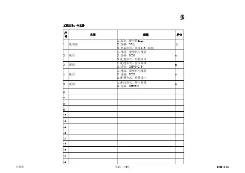 工程量计算稿(安装)