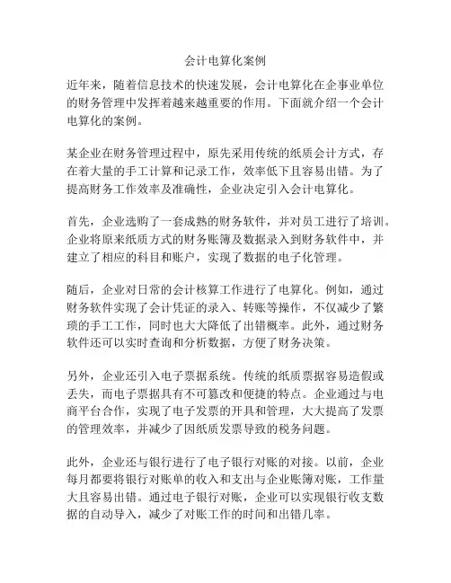 会计电算化案例