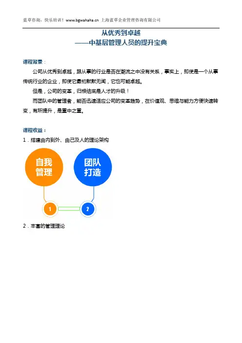 从优秀到卓越——中基层管理人员的提升宝典