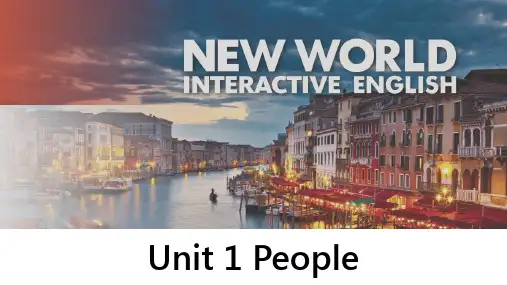 新世界交互英语视听说1 Unit1 People