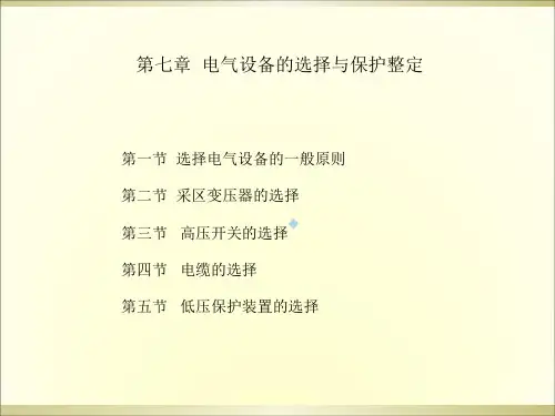 电气设备的选择与保护整定