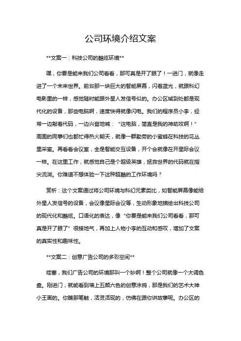 公司环境介绍文案