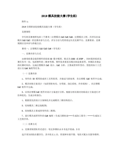 2019模具技能大赛(学生组)