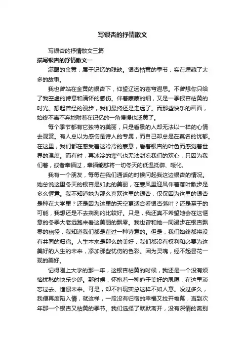 写银杏的抒情散文