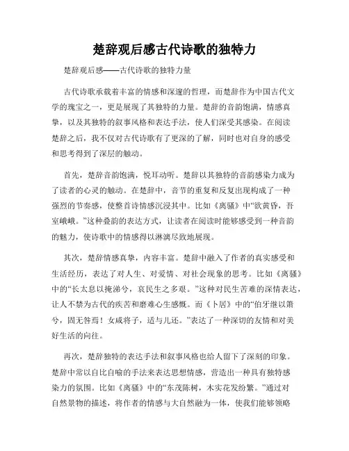 楚辞观后感古代诗歌的独特力