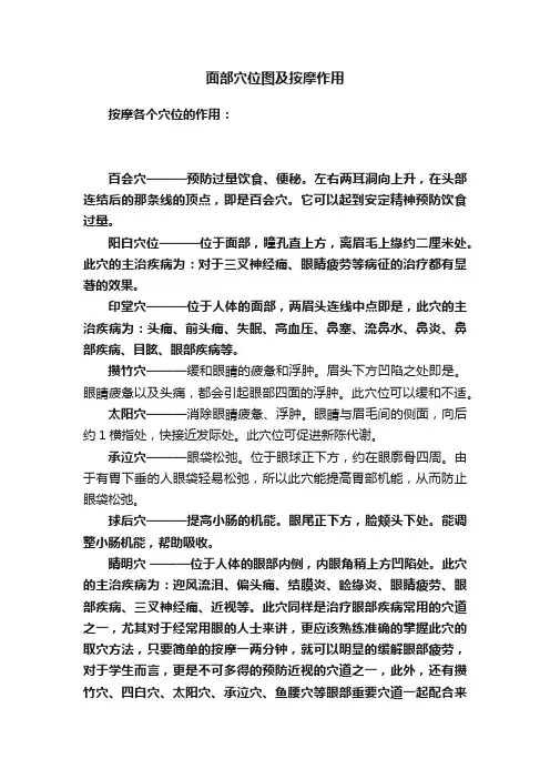 面部穴位图及按摩作用