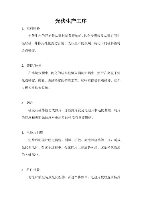 光伏生产工序
