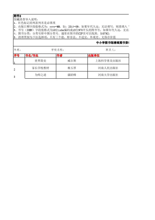 图书馆藏清查模板