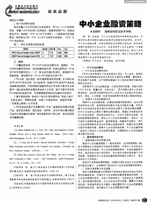 中小企业融资策略