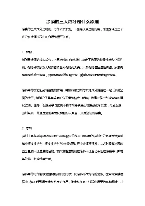 涂膜的三大成分是什么原理