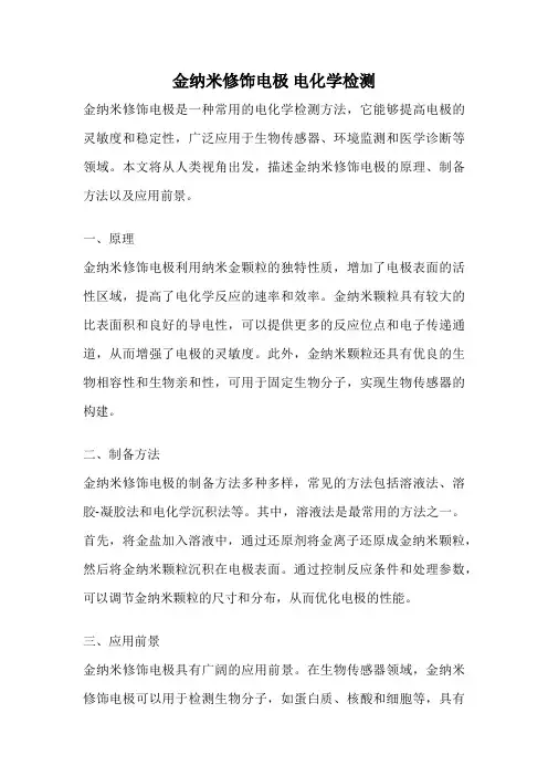 金纳米修饰电极 电化学检测