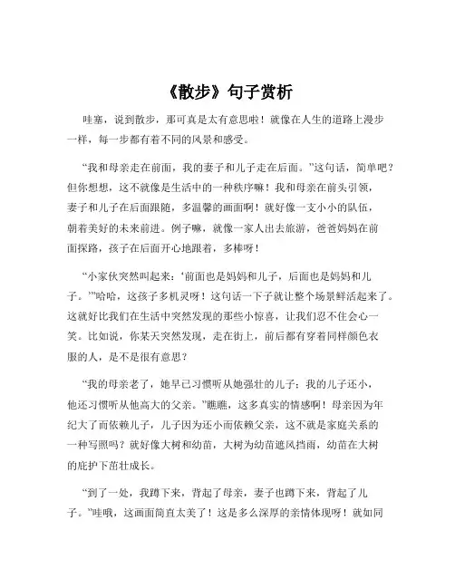 《散步》句子赏析