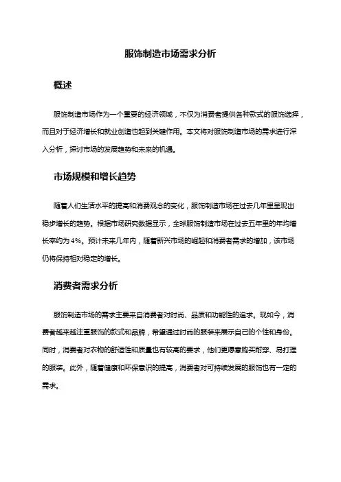 2024年服饰制造市场需求分析