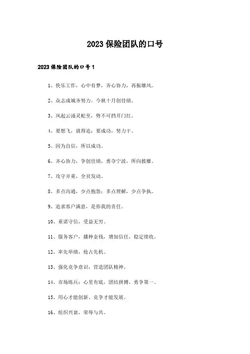 2023保险团队的口号_1