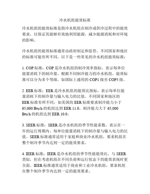 冷水机组能效标准