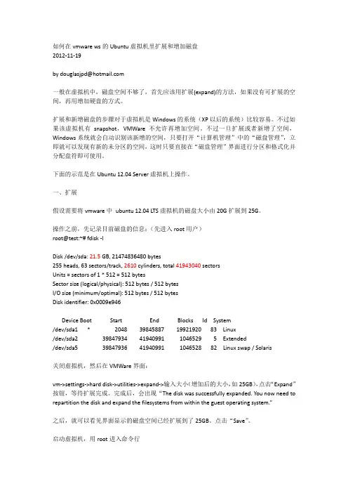 如何在VMWare WS的虚拟机里扩展和增加磁盘