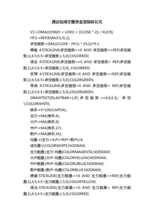 通达信成交量资金流指标公式