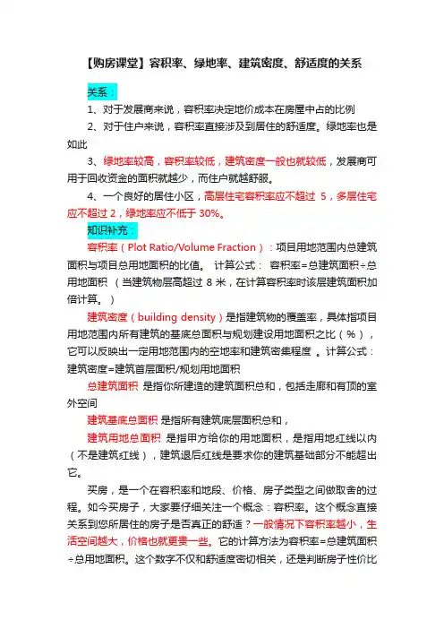 【购房课堂】容积率、绿地率、建筑密度、舒适度的关系