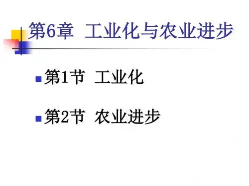 6工业化与农业进步 PPT课件