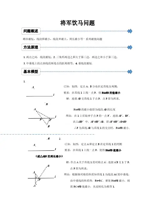 将军饮马问题例题讲解及答案