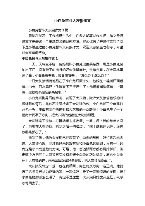 小白兔智斗大灰狼作文3篇