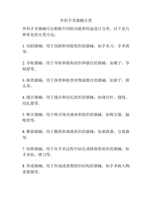 外科手术器械分类
