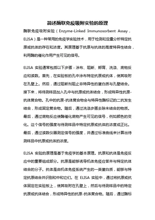 简述酶联免疫吸附实验的原理