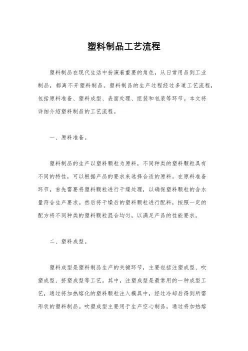 塑料制品工艺流程
