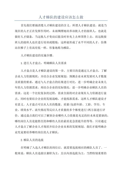人才梯队的建设应该怎么做