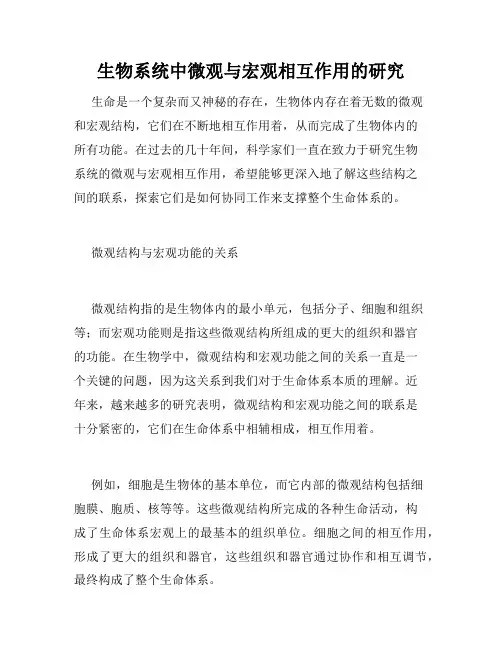 生物系统中微观与宏观相互作用的研究