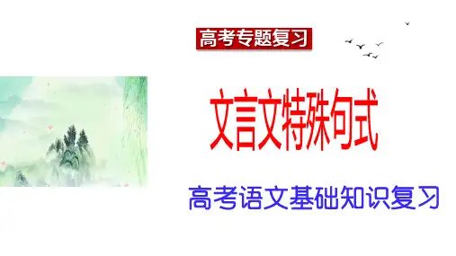 【公开课课件】高考语文专题复习：文言文特殊句式(分类辨析)