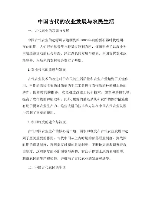 中国古代的农业发展与农民生活