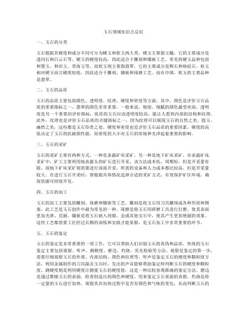 玉石领域知识点总结